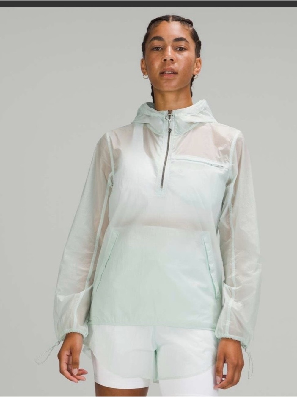 Lululemon Step Out Anorak Ocean Air Mint Green water repellent anorak sz M